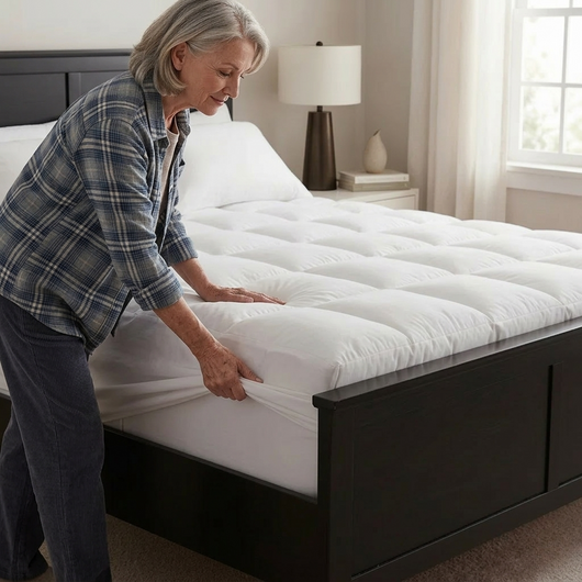 CloudNest™ Premium Quilted 1000GSM Luxury Extra Thick Mattress Topper - Breathable & Fluffy Soft
