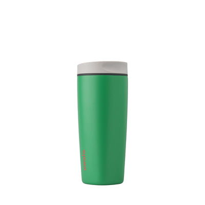 Owala SmoothSip Slider Insulated Stainless Steel Coffee Tumbler Reusable Iced Coffee Cup Hot Coffee Travel Mug BPA Free 20 oz Grey/Green (Sour Apple)