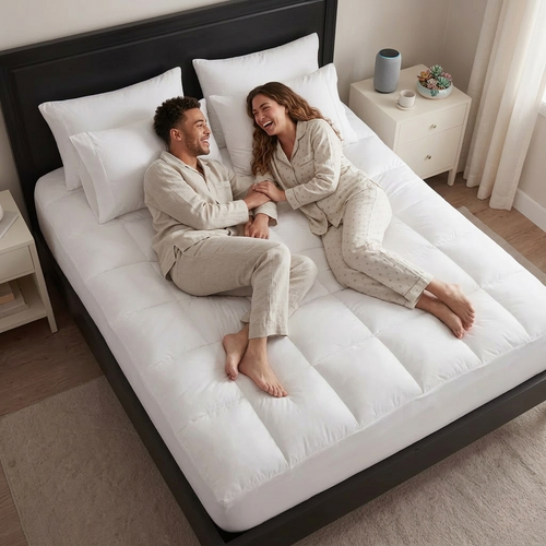 CloudNest™ Premium Quilted 1000GSM Luxury Extra Thick Mattress Topper - Breathable & Fluffy Soft