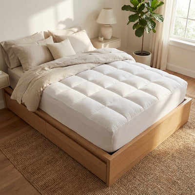 CloudNest™ Premium Quilted 1000GSM Luxury Extra Thick Mattress Topper - Breathable & Fluffy Soft