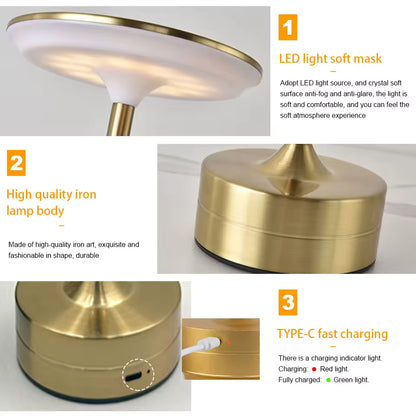 Luxury Rechargeable Metal Lamp