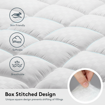 CloudNest™ Premium Quilted 1000GSM Luxury Extra Thick Mattress Topper - Breathable & Fluffy Soft